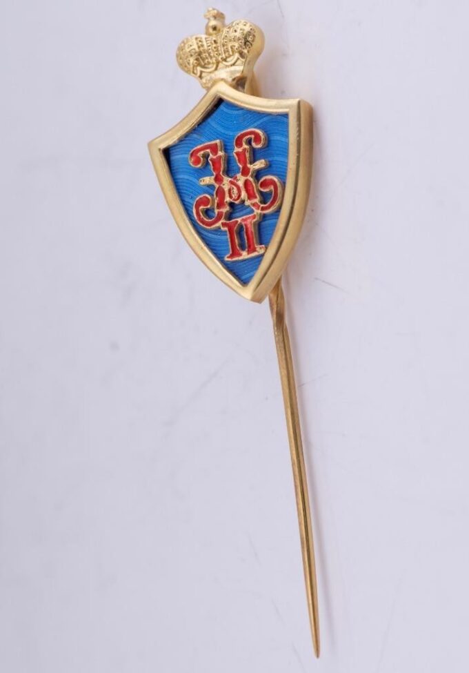 Antique Empire Faberge Tsar Nicholas II Monogram Lapel Pin Brooch c1890's