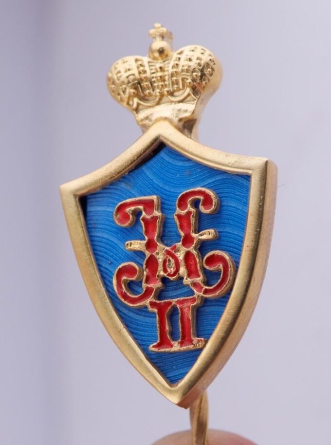 Antique Empire Faberge Tsar Nicholas II Monogram Lapel Pin Brooch c1890's