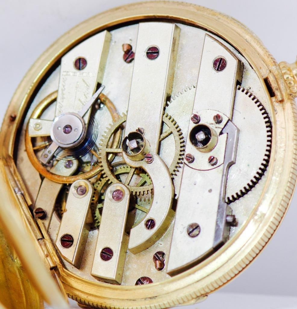 Antique French 18k Gilt Silver Pocket Watch – Memento Mori Skull ...