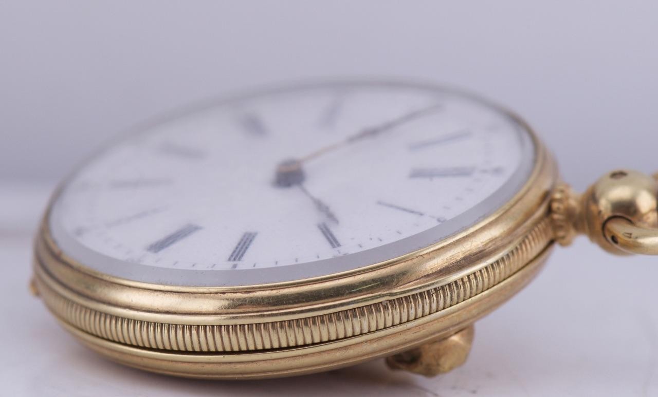 Antique French 18k Gilt Silver Pocket Watch – Memento Mori Skull ...