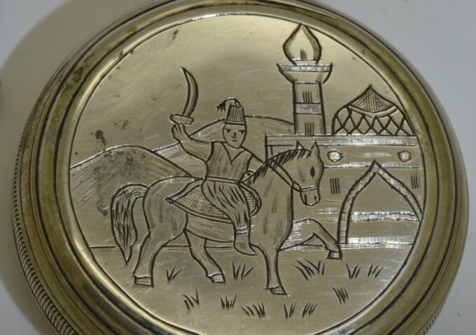 Antique Pocket Watch Key Wind Hand Engraved Silver for the Ottoman Market-c1870s