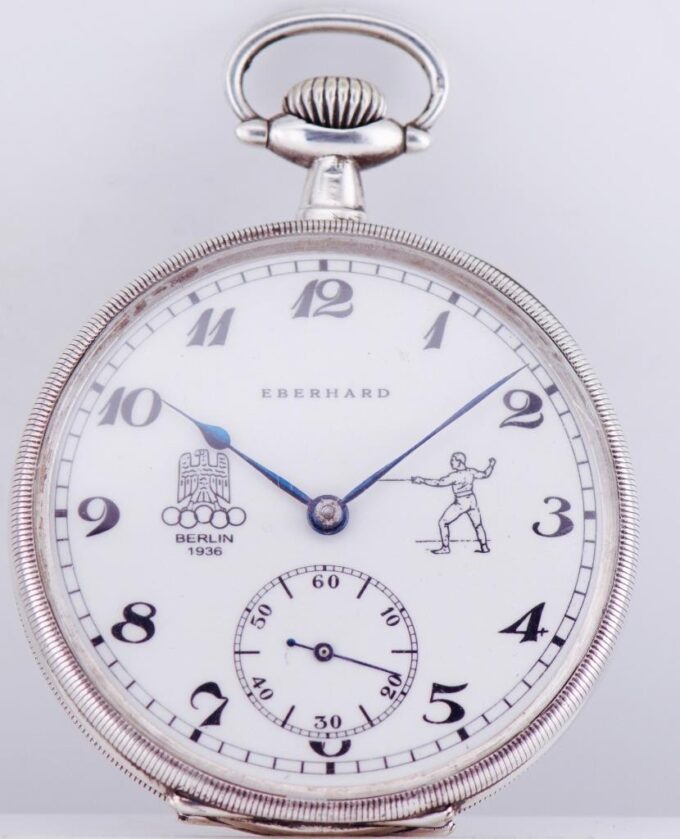 Antique Eberhard Award Pocket Watch for 1936 Berlin Olympic Game Fencing Prize