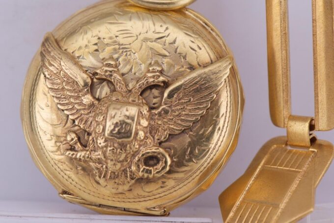 Imperial Tsar's Era Award Gilt Silver Pocket Fob Watch c Russo-Turkish War 1878