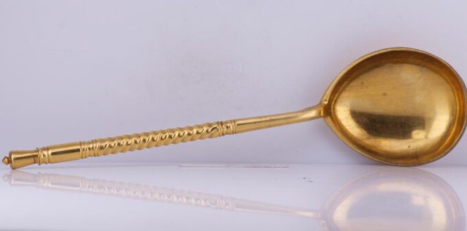 Imperial Award Spoon Тsar Alexander III Coronation 24k Gold Plated c1883