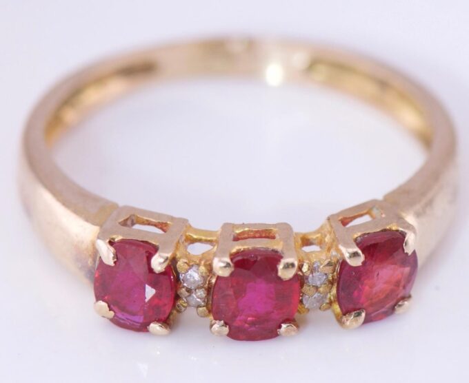 Antique Art-Deco Carl Bucherer Ring 14k Gold Diamonds and Natural Ruby c1930's