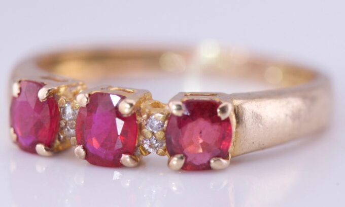 Antique Art-Deco Carl Bucherer Ring 14k Gold Diamonds and Natural Ruby c1930's