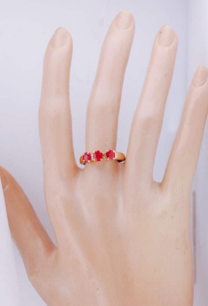 Antique Art-Deco Carl Bucherer Ring 14k Gold Diamonds and Natural Ruby c1930's