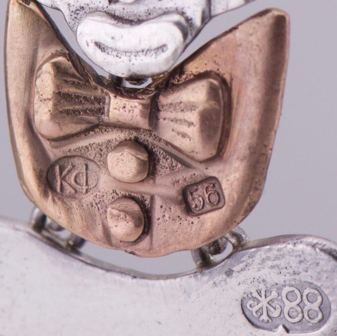 Antique Imperial Faberge Silver & 14k Gold Clown Pendant – c.1890 RARE