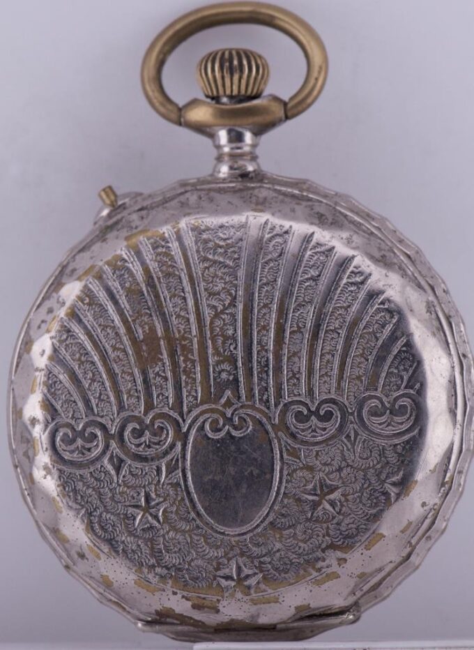 Antique Pocket Watch-Victorian Full Hunter MEMENTO MORI Fancy Enamel Dial c1890