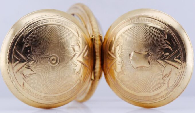 Antique Pocket Watch 18k Gold Filled Silver for Ottoman Market Enamel Dial c1880