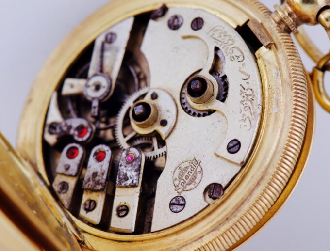 Antique Pocket Watch 18k Gold Filled Silver for Ottoman Market Enamel Dial c1880