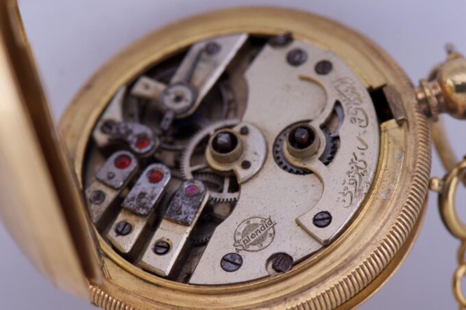 Antique Pocket Watch 18k Gold Filled Silver for Ottoman Market Enamel Dial c1880