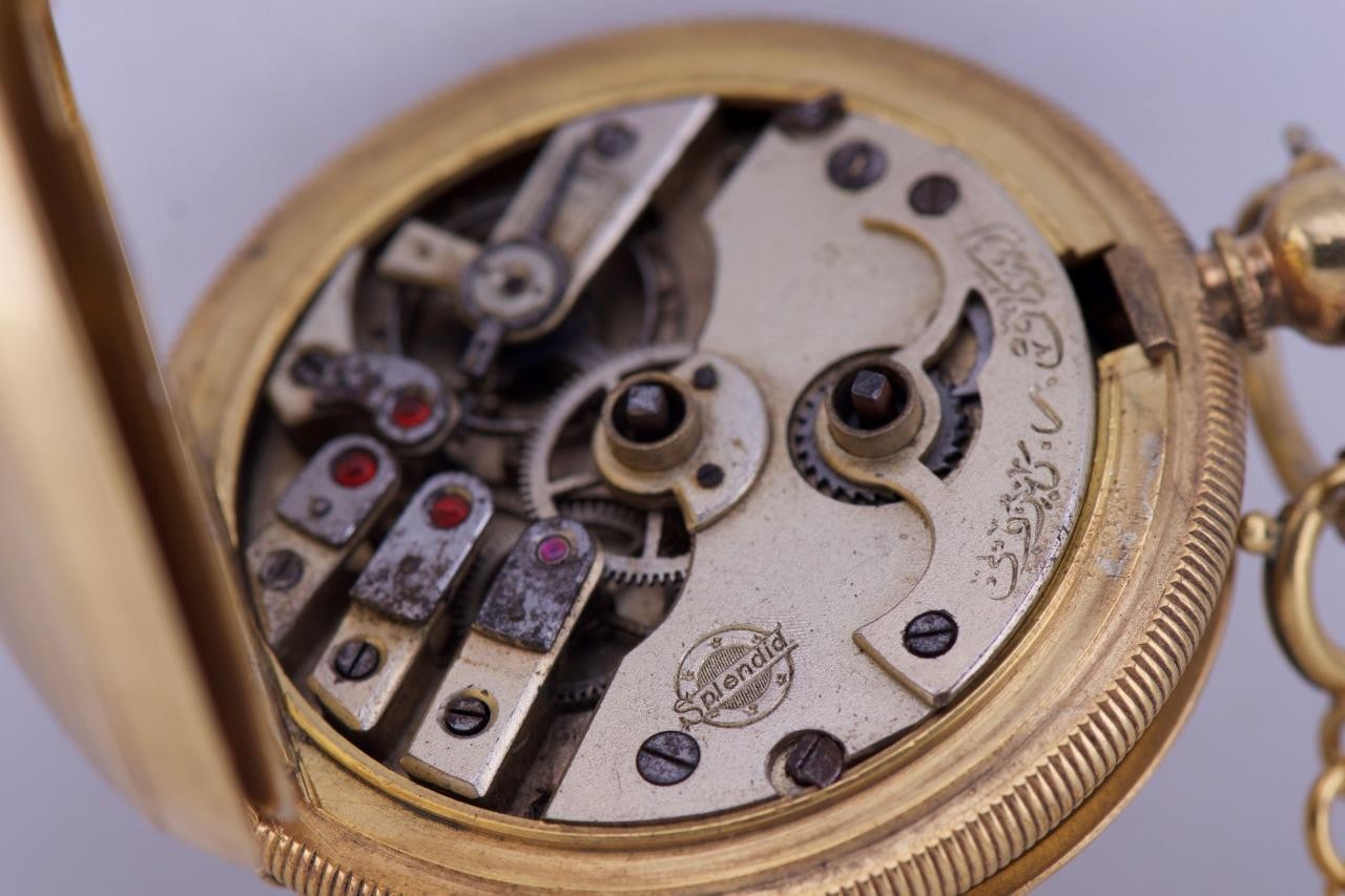 Antique Pocket Watch 18k Gold Filled Silver for Ottoman Market Enamel Dial c1880