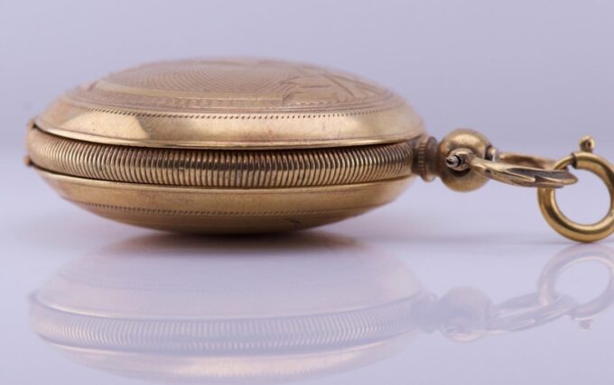 Antique Pocket Watch 18k Gold Filled Silver for Ottoman Market Enamel Dial c1880