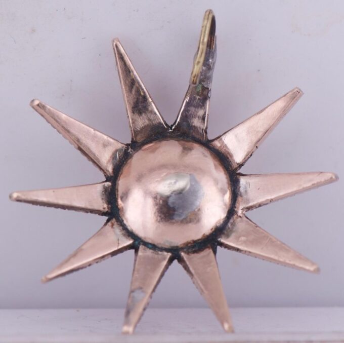 Antique Ottoman Tumbaga and Old Rose Cut Diamond Star Pendant Fob c1800's