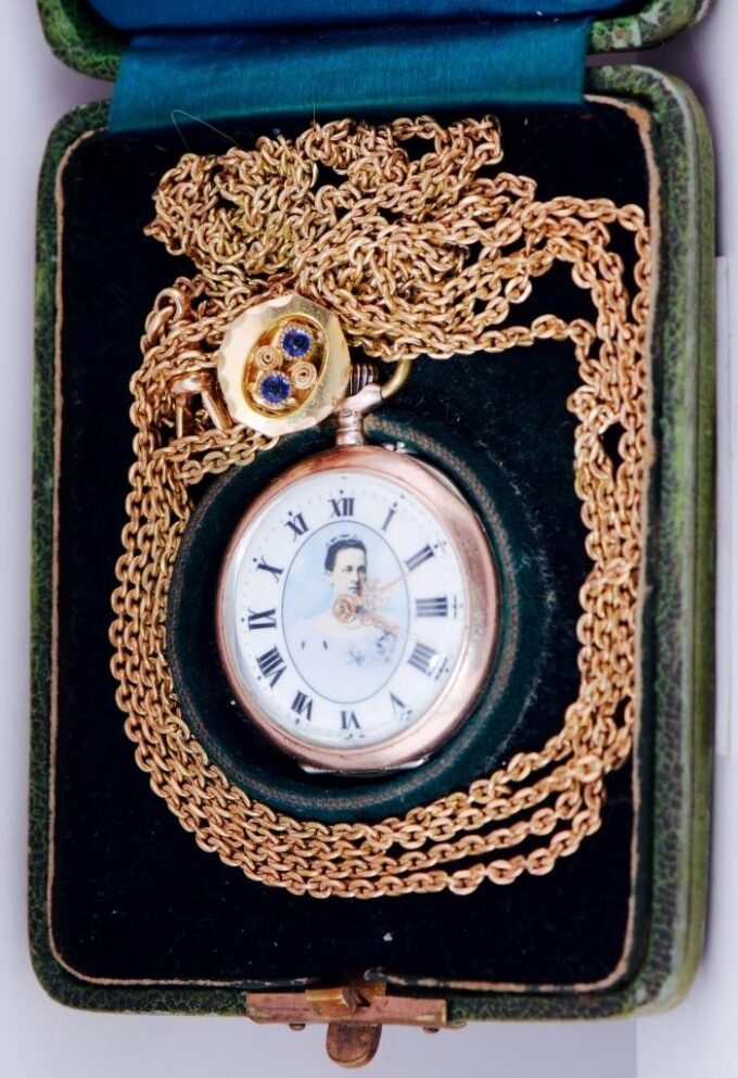 Antique Imperial "Moesa" Silver Pocket Watch-Grand Duchess Olga Konstantinovna