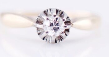 Antique 14k Gold 0.25ct Diamond Ladies Engagement Ring Size 6.5