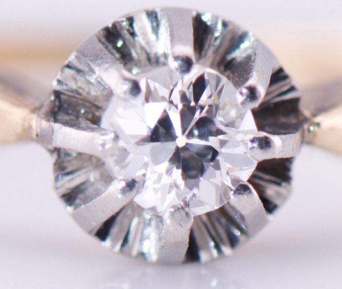Antique 14k Gold 0.25ct Diamond Ladies Engagement Ring Size 6.5