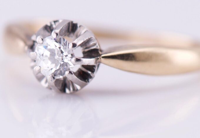 Antique 14k Gold 0.25ct Diamond Ladies Engagement Ring Size 6.5