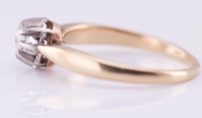 Antique 14k Gold 0.25ct Diamond Ladies Engagement Ring Size 6.5
