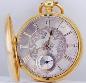 Antique Victorian Gilt Silver Pocket Watch – Memento Mori Skull Snake Case c1879