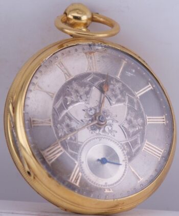 Antique Victorian Gilt Silver Pocket Watch – Memento Mori Skull Snake Case c1879