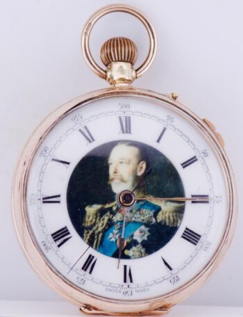 Antique English 9k Gold Pocket Watch Central Stop Seconds Hand CHRONOMETER c1930
