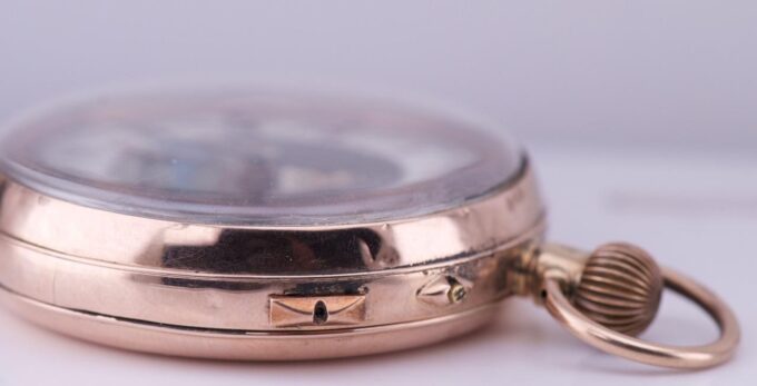 Antique English 9k Gold Pocket Watch Central Stop Seconds Hand CHRONOMETER c1930