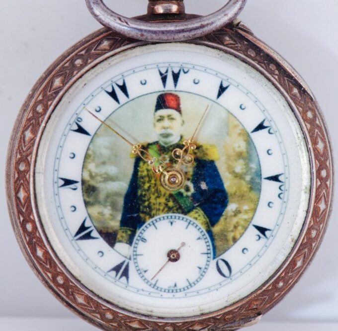 Antique Ottoman Market Pocket Watch – Sultan Portrait Dial | WWI Era | 42mm |