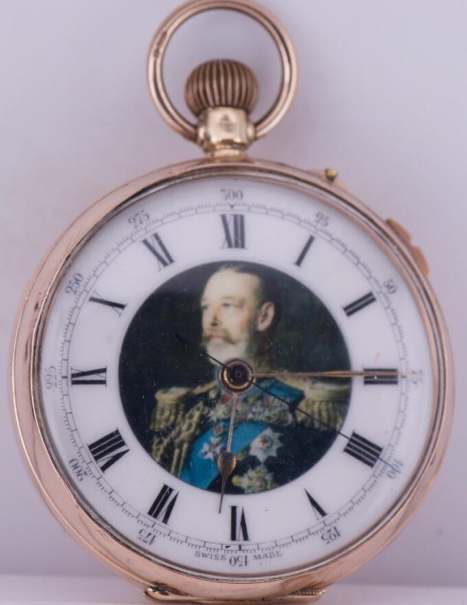 Antique English 9k Gold Pocket Watch Central Stop Seconds Hand CHRONOMETER c1930