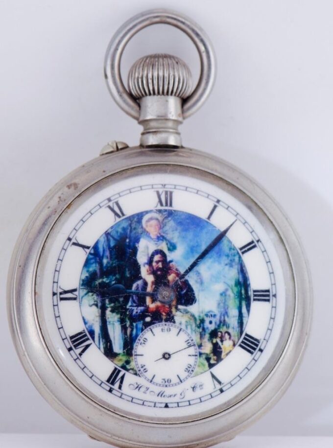 Antique Imperial Tsar Era Moser Pocket Watch award Grigory Rasputin & Tsarevich
