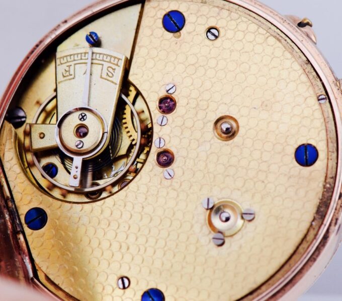 Antique English 9k Gold Pocket Watch Central Stop Seconds Hand CHRONOMETER c1930