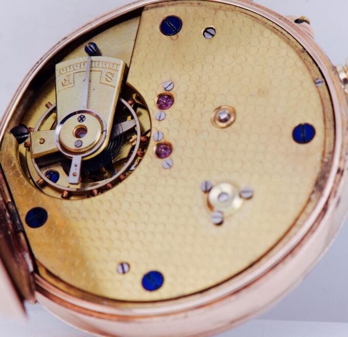Antique English 9k Gold Pocket Watch Central Stop Seconds Hand CHRONOMETER c1930