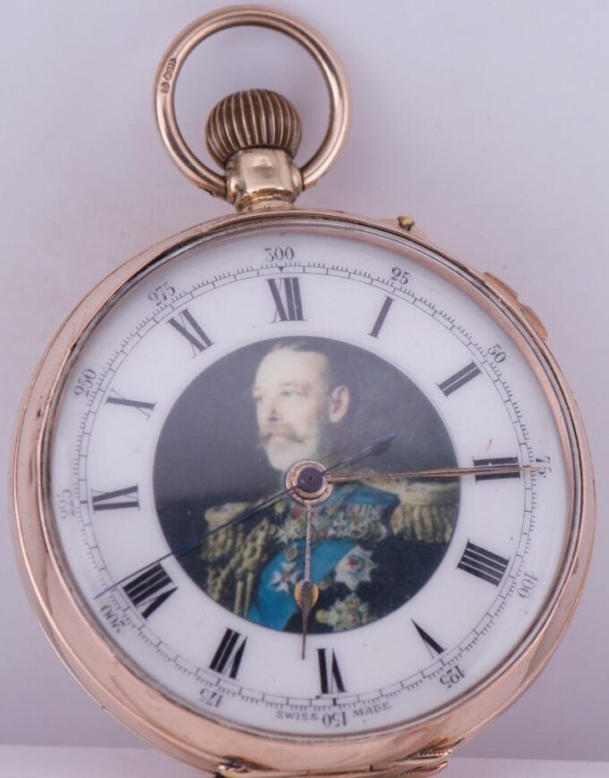 Antique English 9k Gold Pocket Watch Central Stop Seconds Hand CHRONOMETER c1930