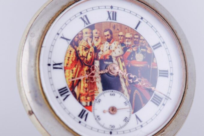 Antique Pocket Watch Imperial Russ-Tsar Nicholas II Coronation c1896 Enamel Dial