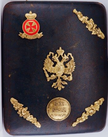 Antique Imperial Faberge Morocco Leather & Gunmetal Cigar Case Great War c1915