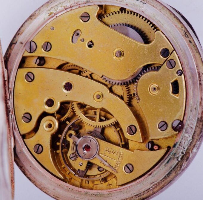 Antique LeCoultre Caliber Silver Pocket Watch French Revolution Enamel Dial