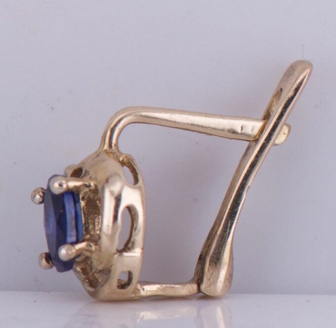 Antique 14K Gold Sapphire and Diamond Earrings Set – Josef Stockem Aachen