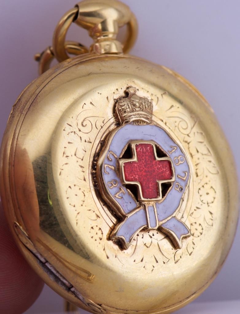 Imperial Tsar's Era Army Doctor's Award Gilt Silver Enamel Pocket Watch c 1877