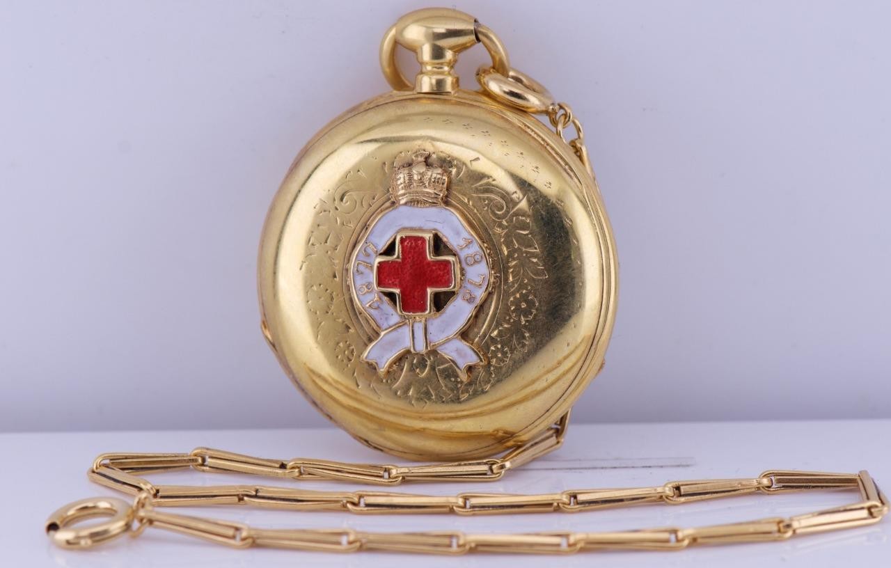 Imperial Tsar's Era Army Doctor's Award Gilt Silver Enamel Pocket Watch c 1877
