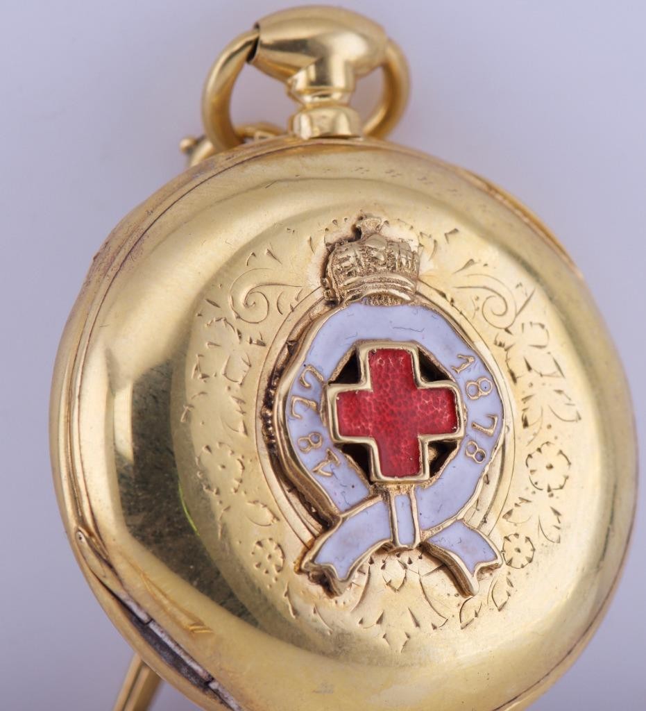 Imperial Tsar's Era Army Doctor's Award Gilt Silver Enamel Pocket Watch c 1877