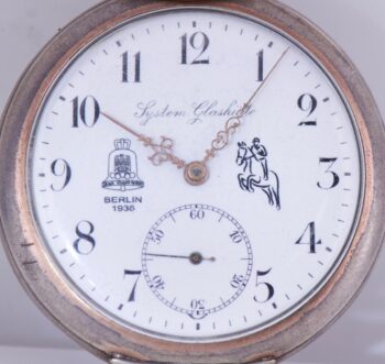 Antique System Glashütte Pocket Watch 1936 Berlin Olympic Game Equestrian Prize
