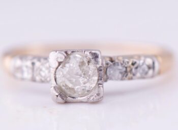 Antique 14k Gold 0.45ct Diamond Ladies Engagement Ring Size 5.25