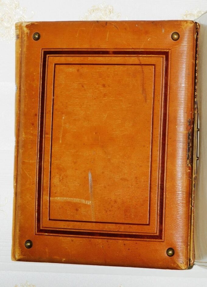Imperial Leather Silver Photo Album Awarded By Empress Alexandra and Tsar