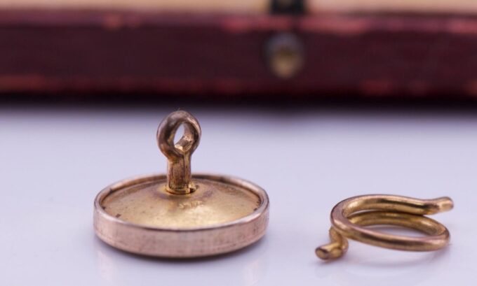 Antique 19th Century Mens Shirt Buttons in Original Luxury Box c1880s