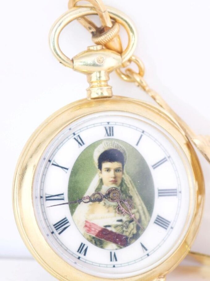 Antique Gilt Silver Enamel Pocket Brooch Watch-Awarded by Empress Maria c1880's