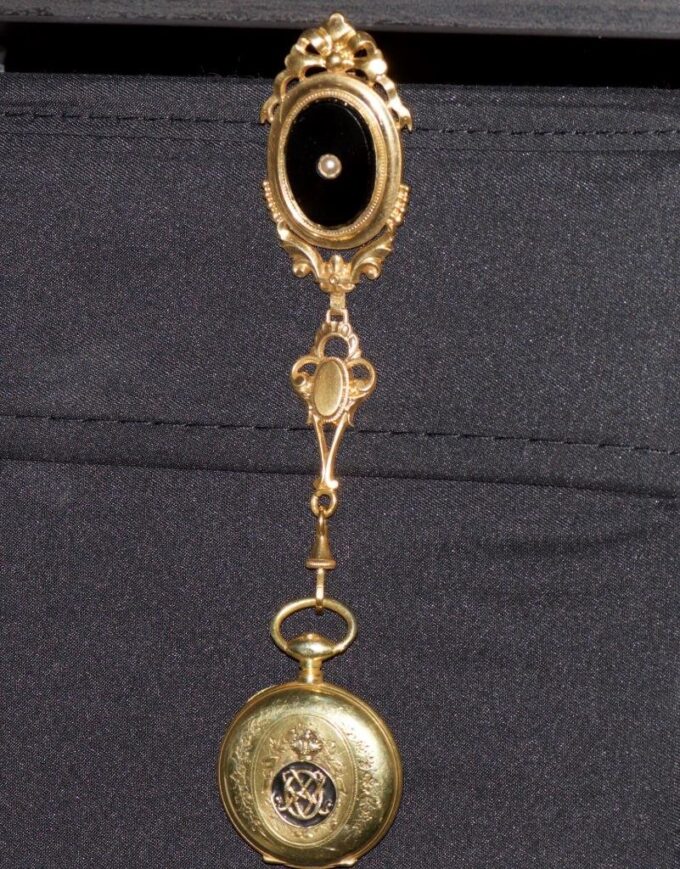Antique Gilt Silver Enamel Pocket Brooch Watch-Awarded by Empress Maria c1880's