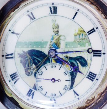 Antique Imperial Presentation Pocket Watch Silver Gold Niello Case-Tsar Nicholas