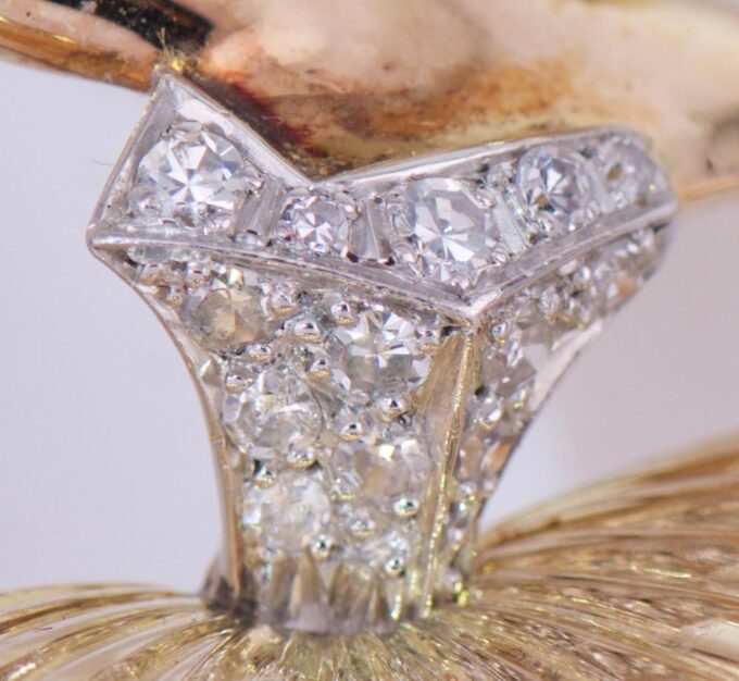 Antique Art-Deco French Ballerina Brooch Boucheron Paris 18k Gold 1ct Diamond