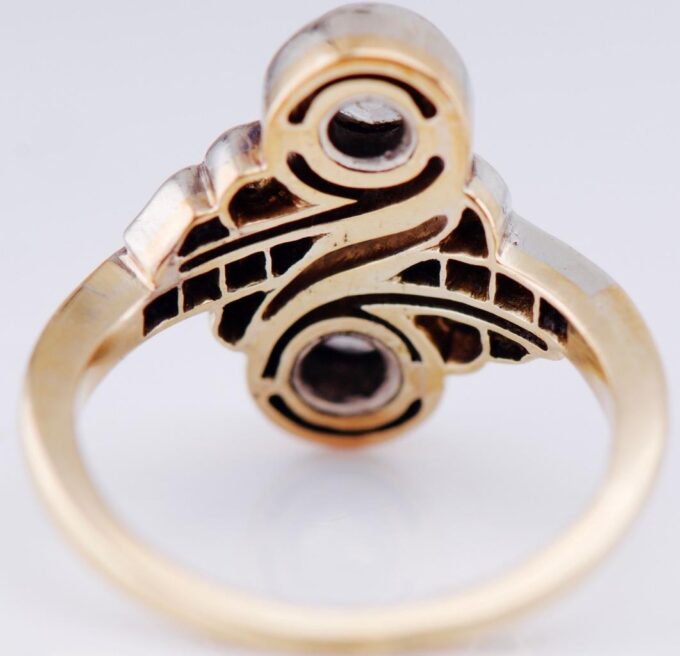 Antique Imperial Faberge 18K Gold “Toi et Moi” Love Ring c1890-Tsar Nicholas Era